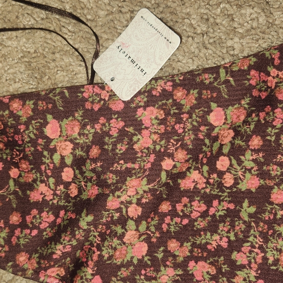 Intimately Free People BNWT Maroon Floral Thong Tie Bodysuit - Picture 2 of 6